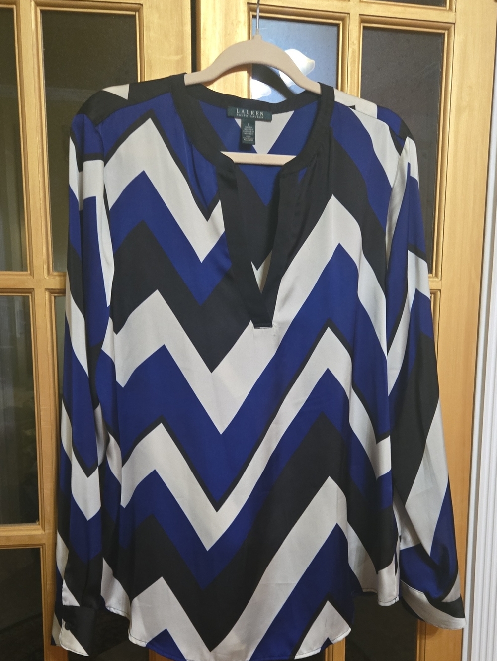 Ralph Lauren Satin Long Sleeve Blouse